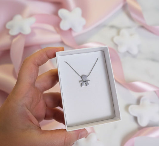 Collana liscia con bimbo con nome personalizzato
