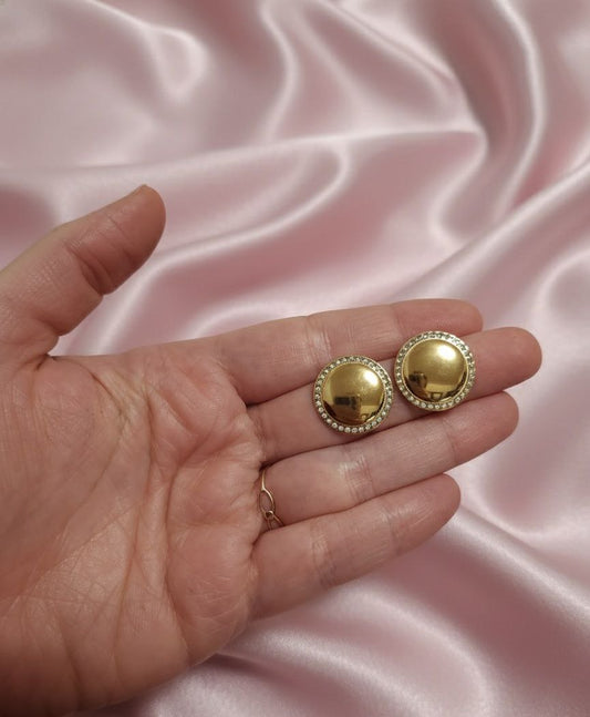 Orecchini rotondi con strass