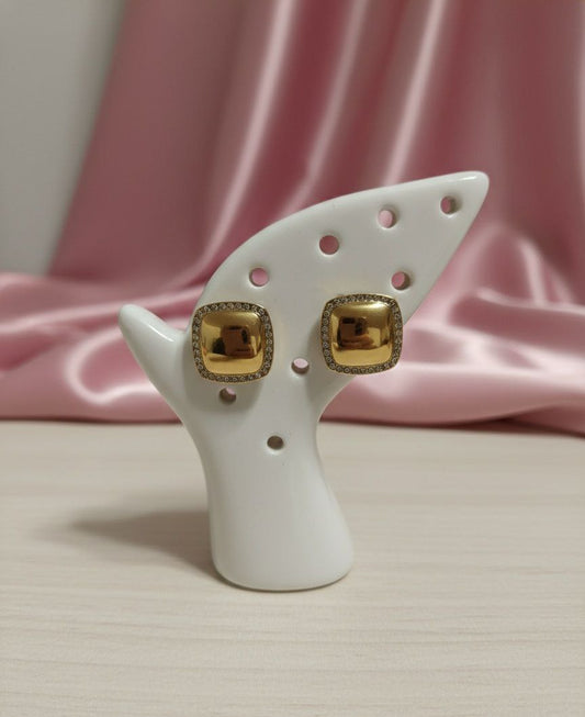Orecchini quadrati con strass