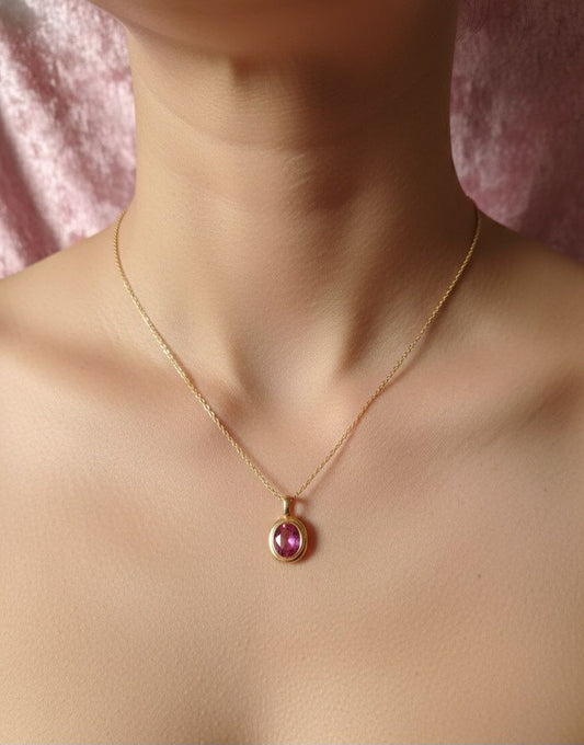 Collana punto luce rosa scuro