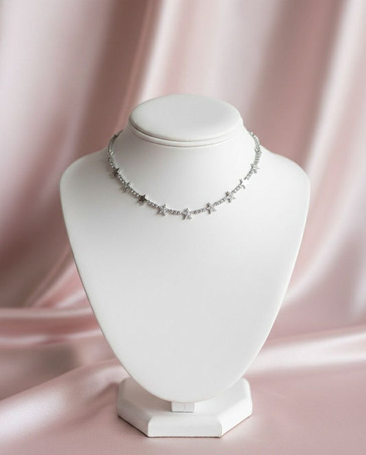 Collana tennis con stelline silver