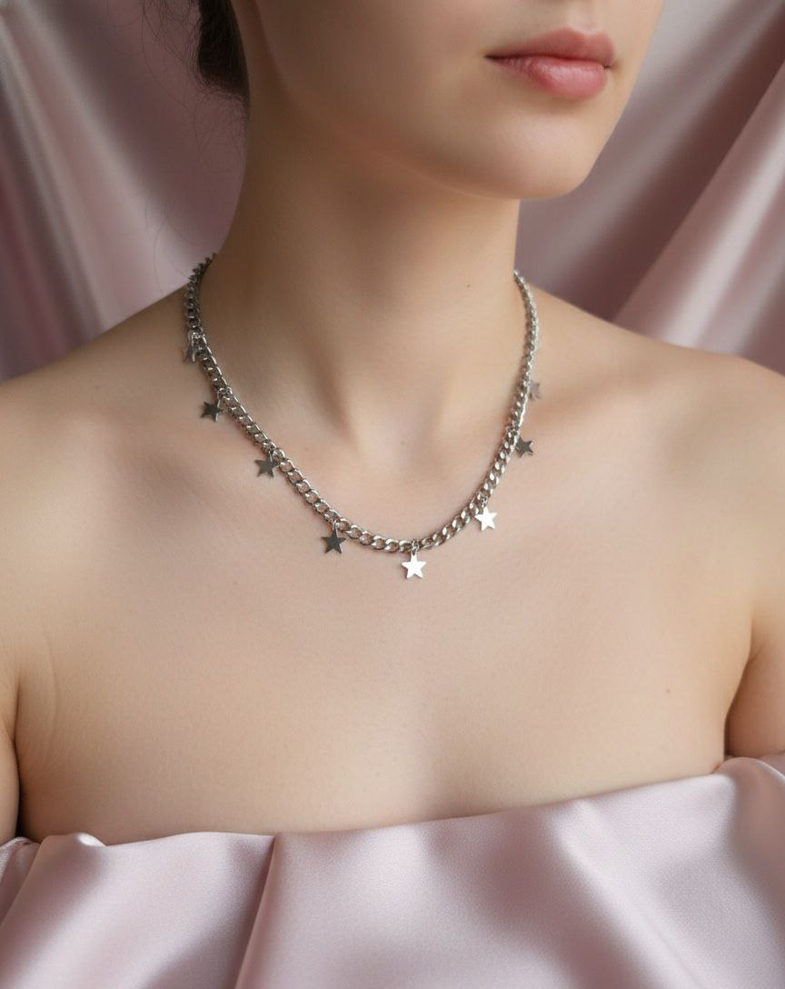 Collana catena con stelline