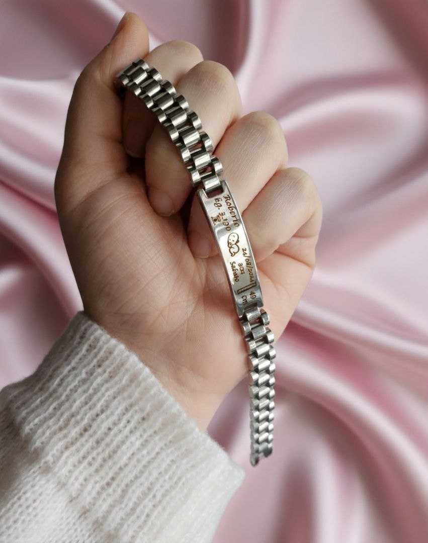Bracciale nascita uomo silver