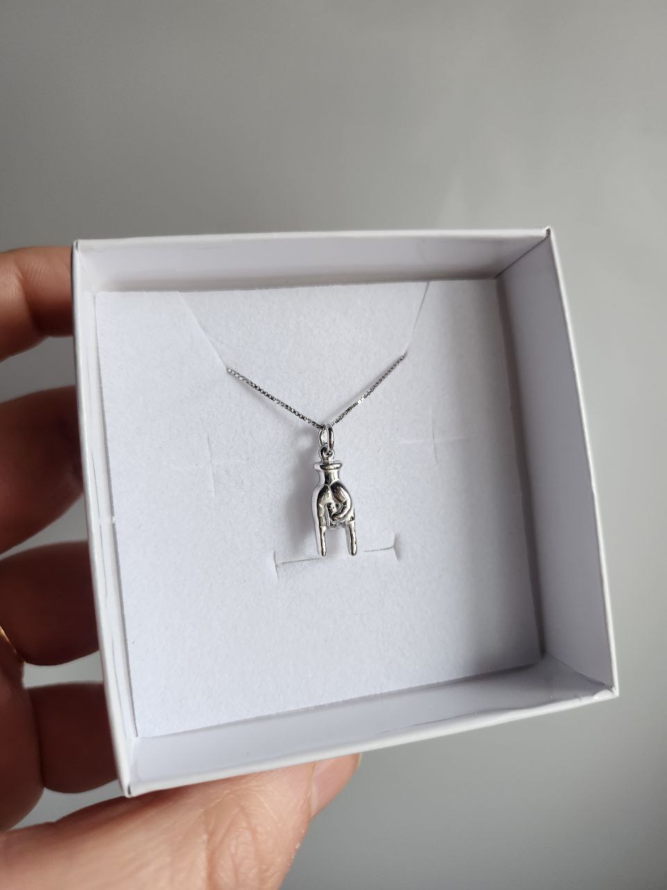 Collana con corna portafortuna - argento 925