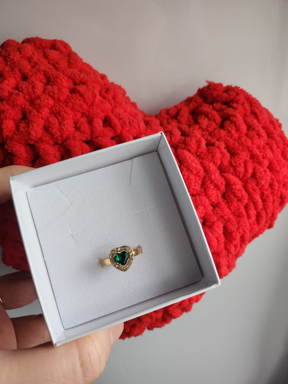 Set idea regalo cuscino a cuore + anello cuore