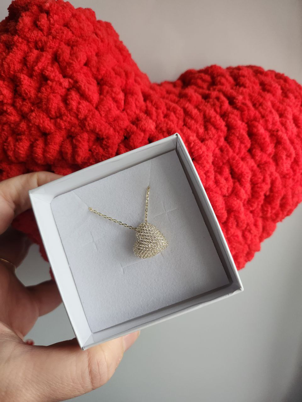 set con cuore e Collana cuore pavè  - argento 925 oro