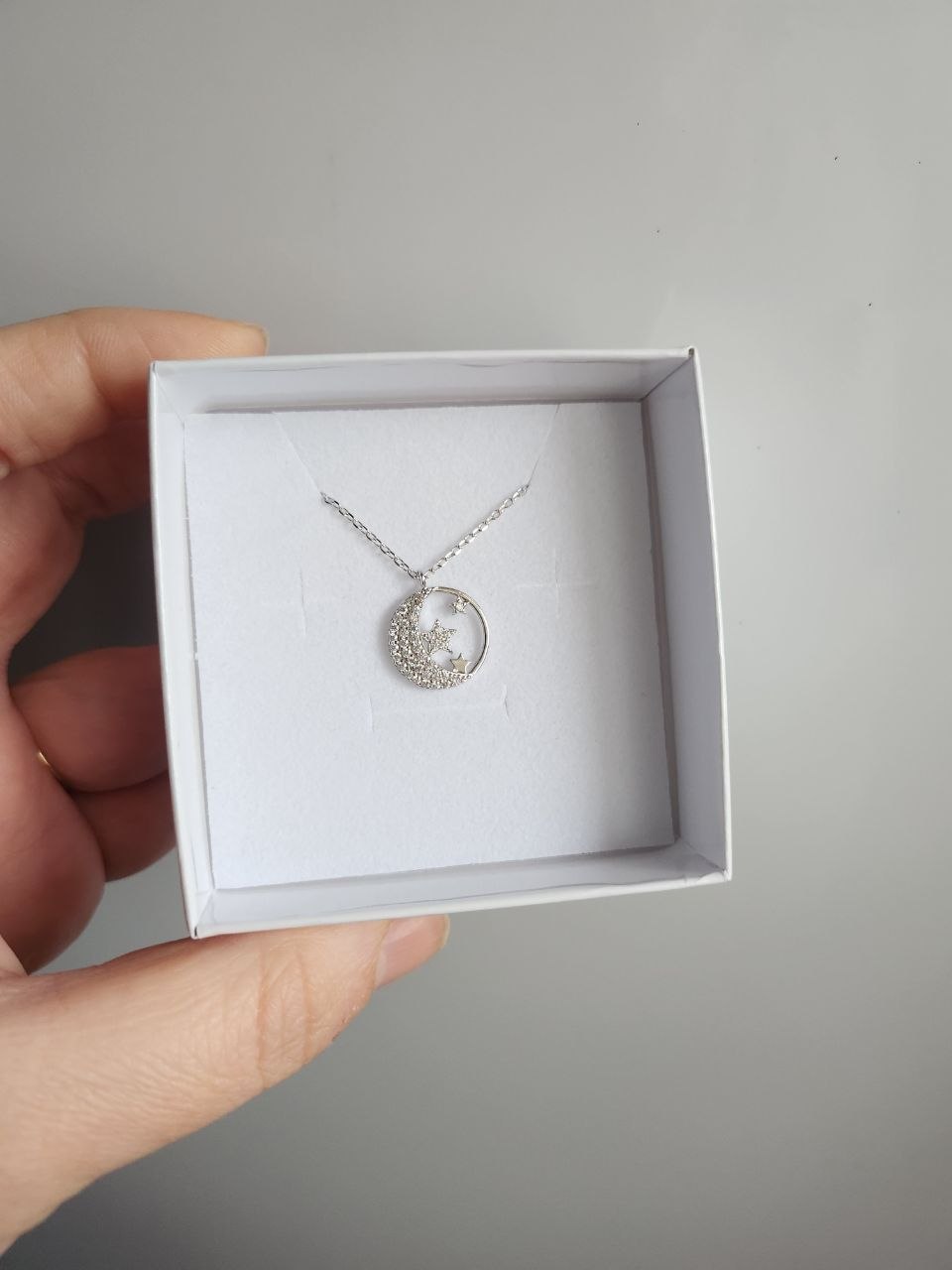 Collana con luna e stelline - argento 925