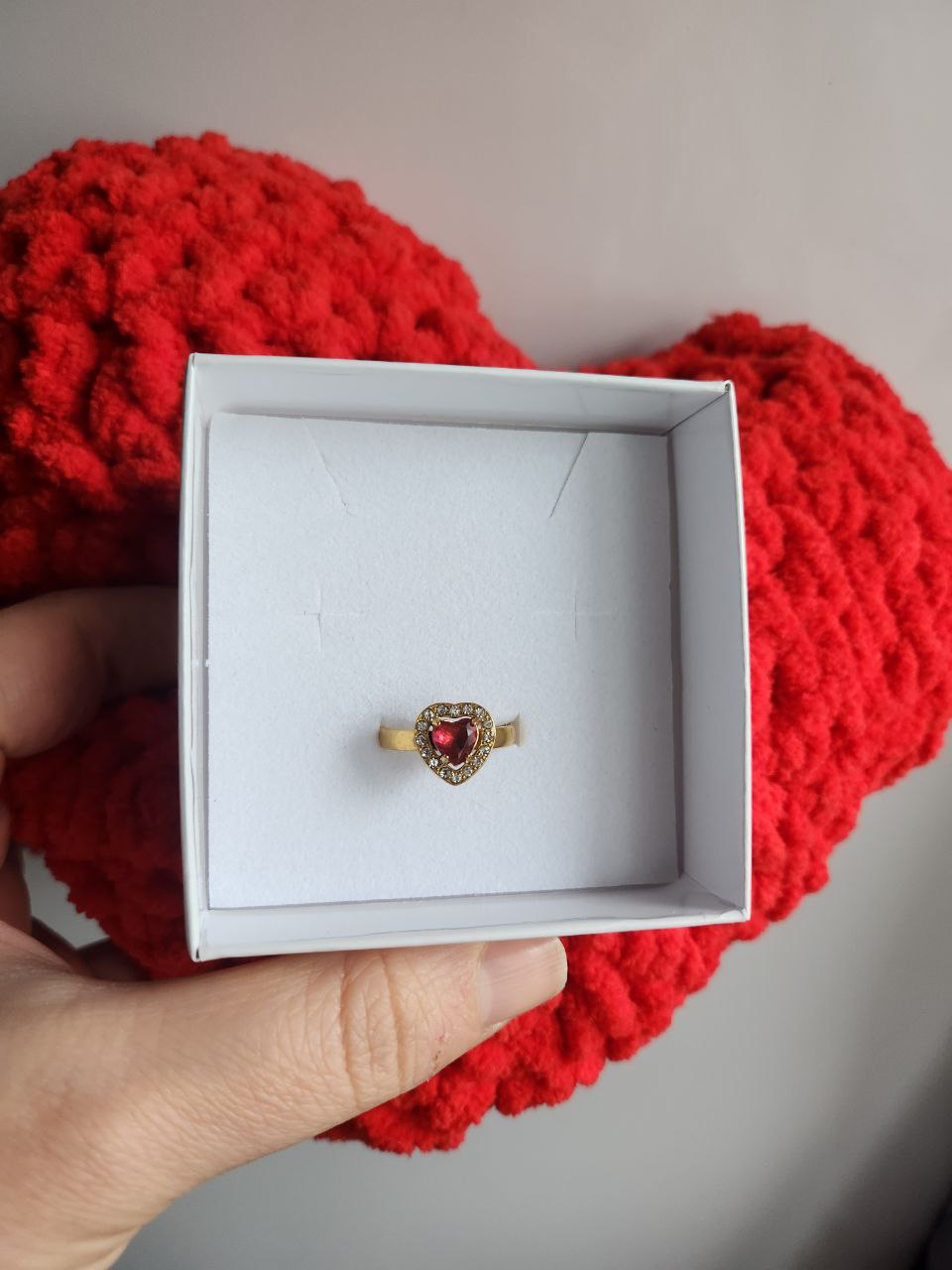 Set idea regalo cuscino a cuore + anello cuore