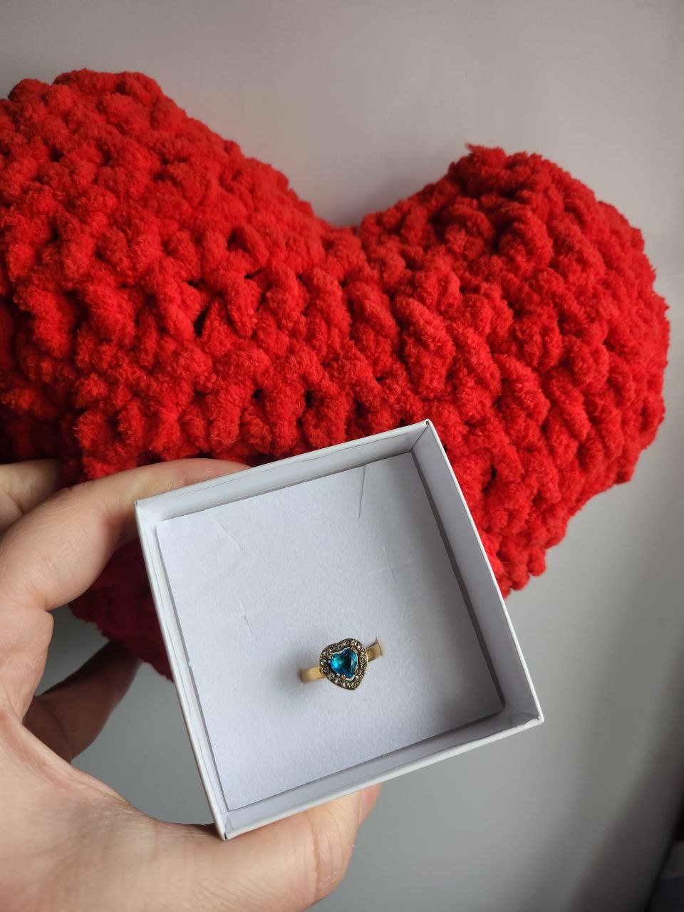Set idea regalo cuscino a cuore + anello cuore