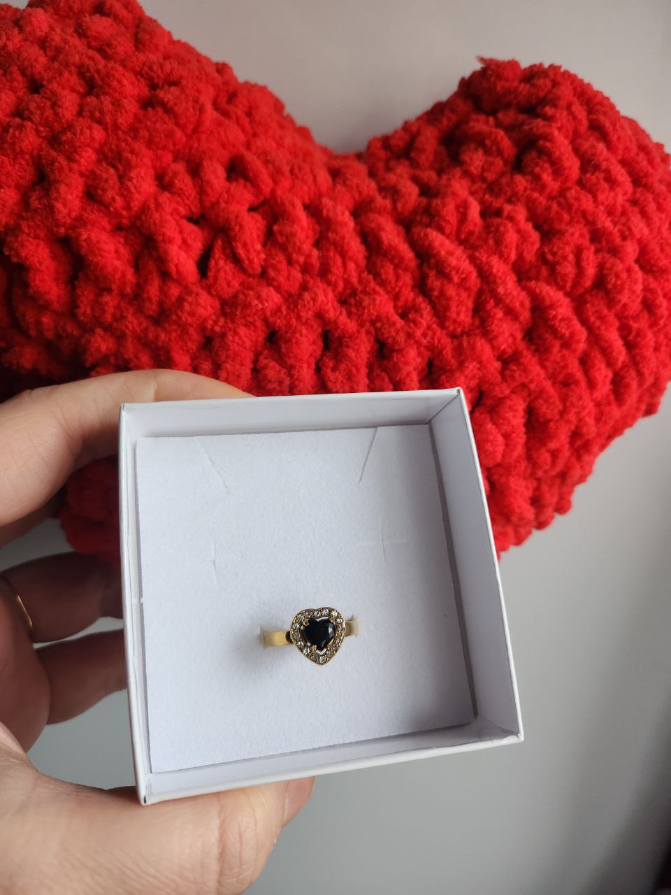 Set idea regalo cuscino a cuore + anello cuore