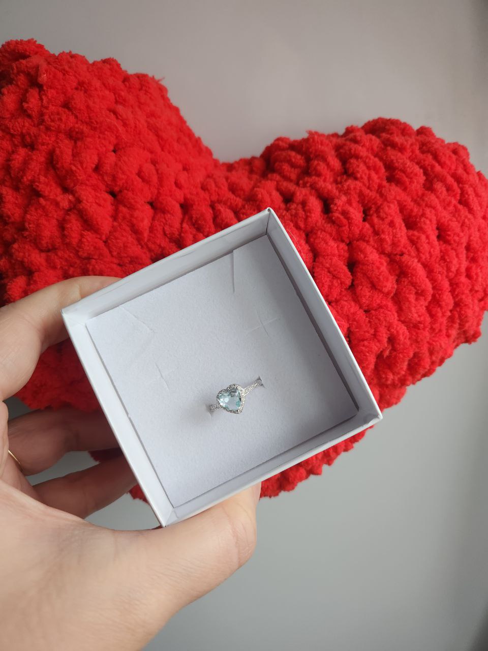 Set cuore con Anello cuore acquamarina - argento 925