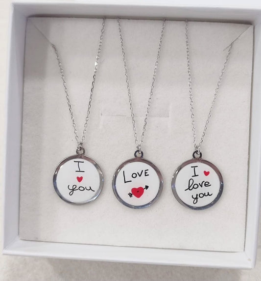Collana con dedica smaltata - argento 925