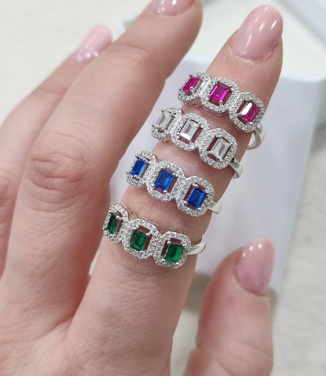 Anello trilogy colorato - argento 925