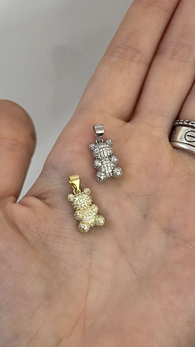 Ciondolo orsetto zirconato - argento 925