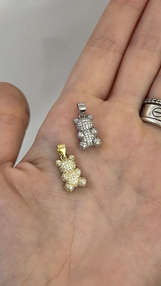 Ciondolo orsetto zirconato - argento 925