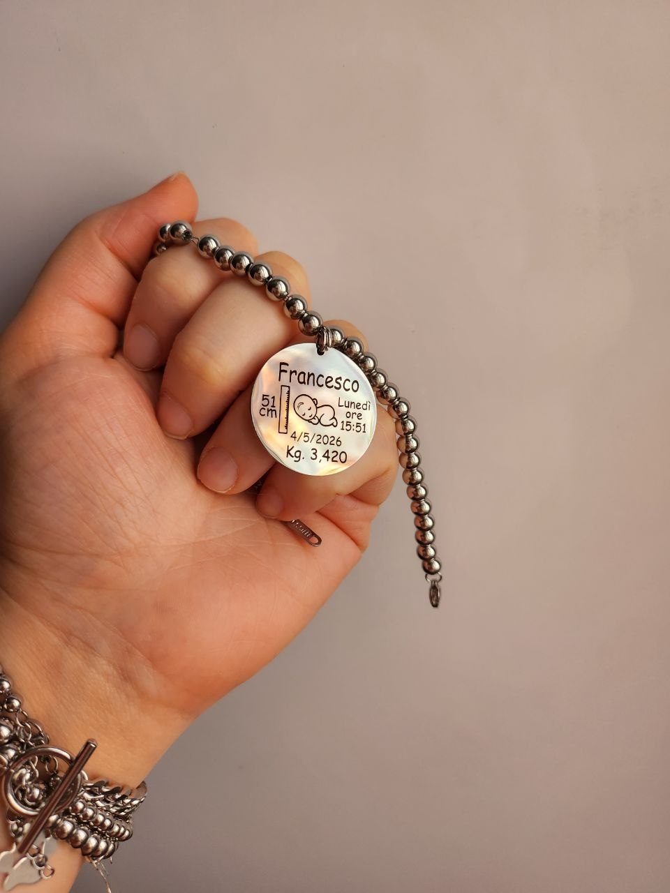 Bracciale nascita silver