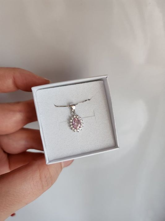 Collana mini kate rosa - argento 925