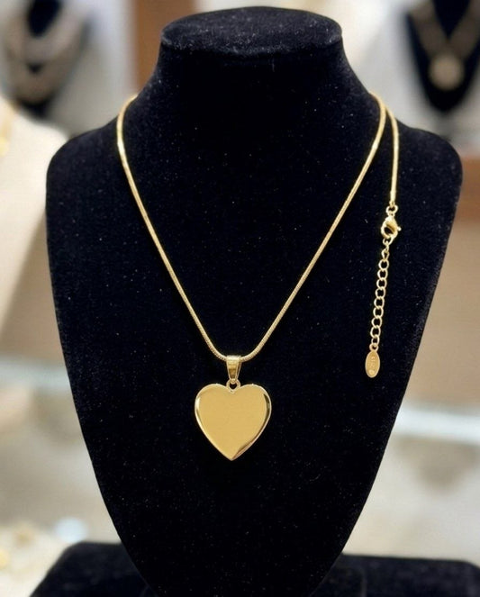 Collana liscia + ciondolo da personalizzare - gold