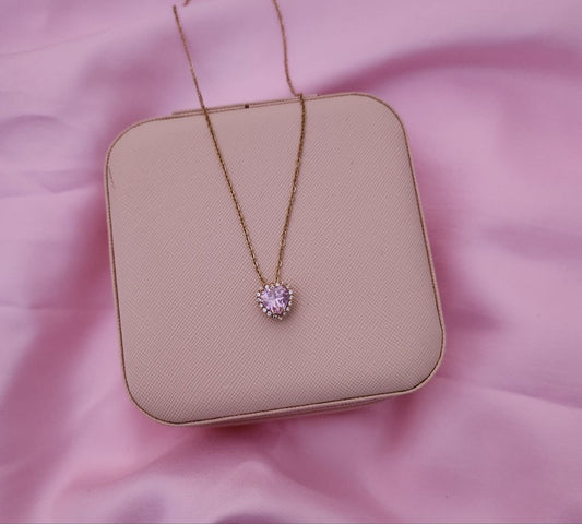 Collana cuore rosa oro